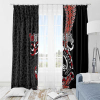 Aotearoa Toitu Te Tiriti Window Curtain Maori Taniwha Haka - Honour the Treaty LT03 - Polynesian Pride