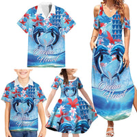 Hawaiian Dolphin Love Couple - Ocean Heart Family Matching Summer Maxi Dress and Hawaiian Shirt LT03 - Polynesian Pride