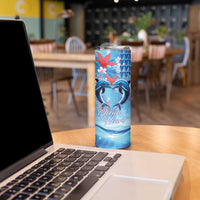 Hawaiian Dolphin Love Couple - Ocean Heart Skinny Tumbler LT03 - Polynesian Pride