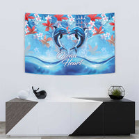 Hawaiian Dolphin Love Couple - Ocean Heart Tapestry LT03 - Polynesian Pride