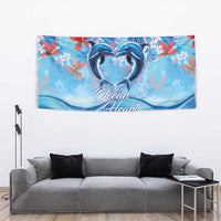 Hawaiian Dolphin Love Couple - Ocean Heart Tapestry LT03 - Polynesian Pride