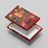 Hawaiian Turtle Love Couple Canvas Wall Art Ocean Serenade - Honu Honi Ihu with Hibiscus and Romantic Sunset Red Color LT03 - Polynesian Pride