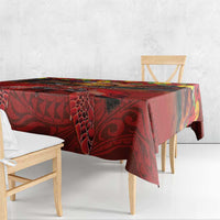 Hawaiian Turtle Love Couple Tablecloth Ocean Serenade - Honu Honi Ihu with Hibiscus and Romantic Sunset Red Color LT03 - Polynesian Pride