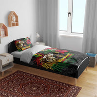 Hawaiian One Love Bedding Set Reggae Lion Tropical Plants and Kakau with Tribal Pattern