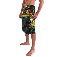 Hawaiian One Love Lavalava Reggae Lion Tropical Plants and Kakau with Tribal Pattern