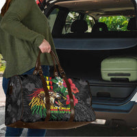 Hawaiian One Love Travel Bag Reggae Lion Tropical Plants and Kakau with Tribal Pattern