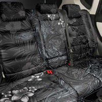 Hawaiian Tropical Plants and Tribal Whales Back Car Seat Cover Polynesian Art Tattoo Grayscale LT03 - Polynesian Pride