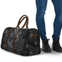 Hawaiian Tropical Plants and Tribal Whales Travel Bag Polynesian Art Tattoo Grayscale LT03 - Polynesian Pride