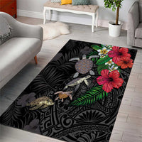 Hawaiian Tropical Plants and Turtles Area Rug Polynesian Art Motifs LT03 - Polynesian Pride