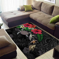 Hawaiian Tropical Plants and Turtles Area Rug Polynesian Art Motifs LT03 - Polynesian Pride