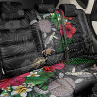 Hawaiian Tropical Plants and Turtles Back Car Seat Cover Polynesian Art Motifs
