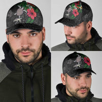 Hawaiian Tropical Plants and Turtles Classic Cap Polynesian Art Motifs