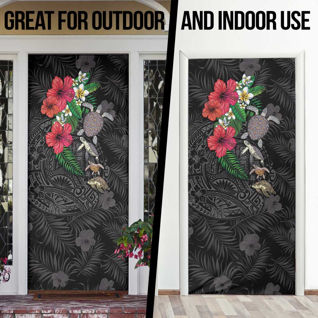 Hawaiian Tropical Plants and Turtles Door Cover Polynesian Art Motifs