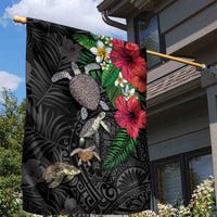 Hawaiian Tropical Plants and Turtles Garden Flag Polynesian Art Motifs