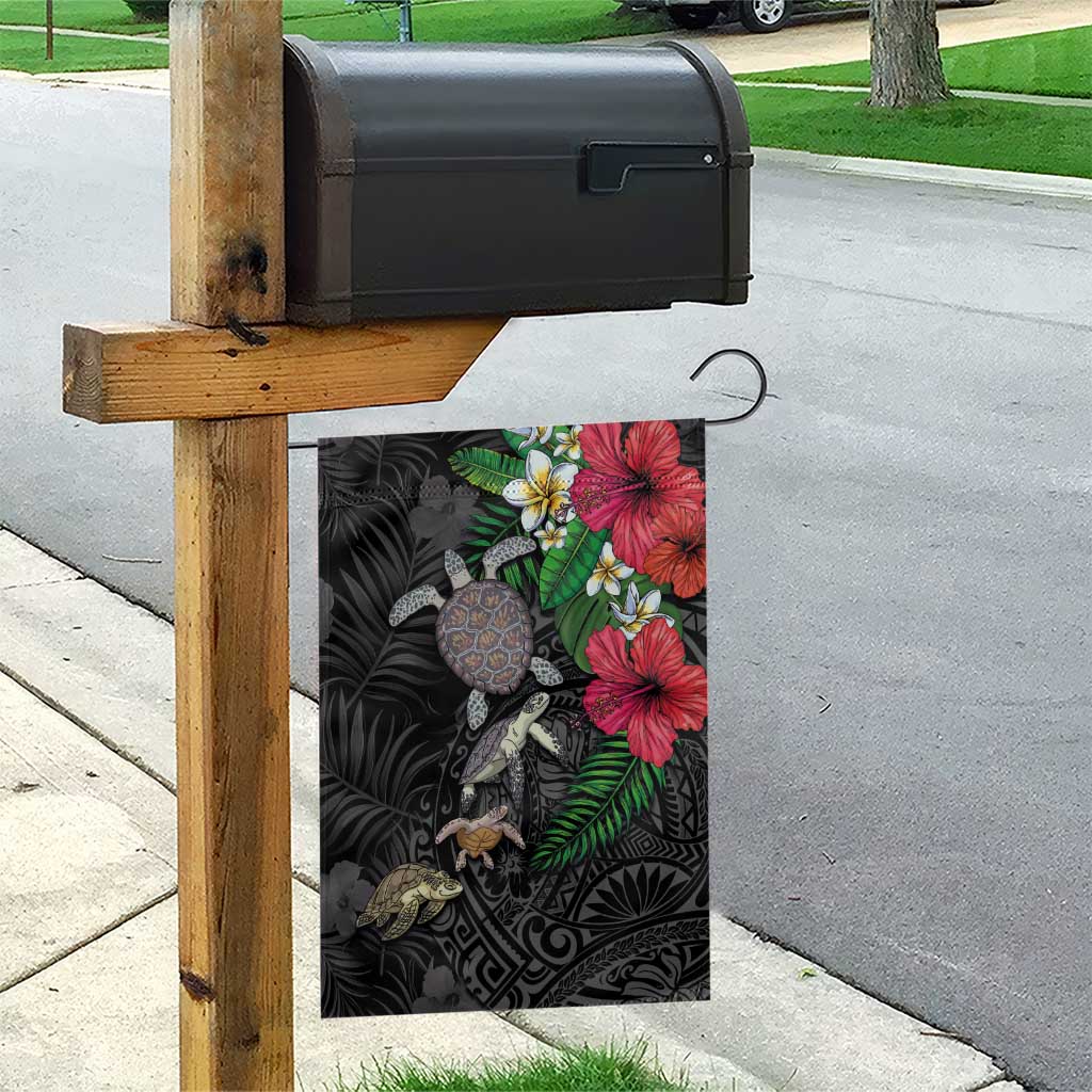 Hawaiian Tropical Plants and Turtles Garden Flag Polynesian Art Motifs