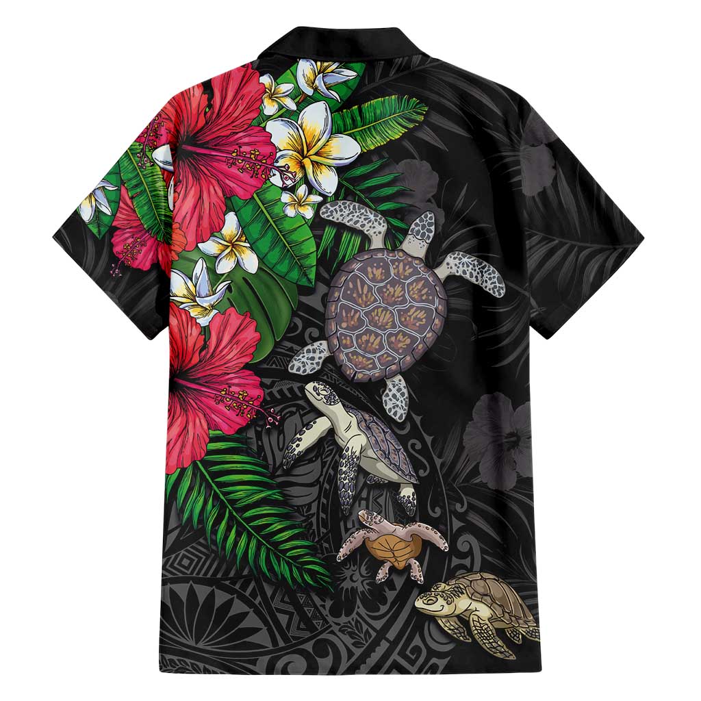 Hawaiian Tropical Plants and Turtles Hawaiian Shirt Polynesian Art Motifs LT03 - Polynesian Pride