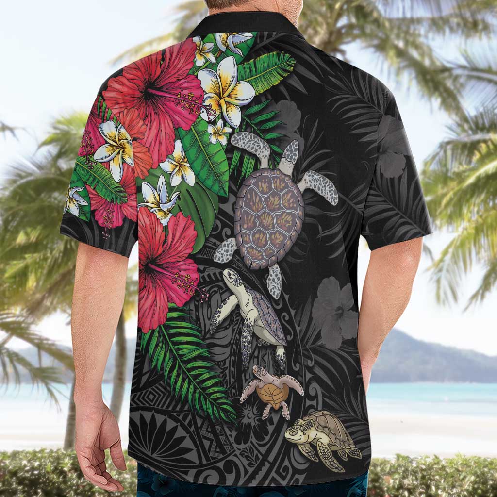 Hawaiian Tropical Plants and Turtles Hawaiian Shirt Polynesian Art Motifs LT03 - Polynesian Pride