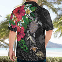 Hawaiian Tropical Plants and Turtles Hawaiian Shirt Polynesian Art Motifs LT03 - Polynesian Pride
