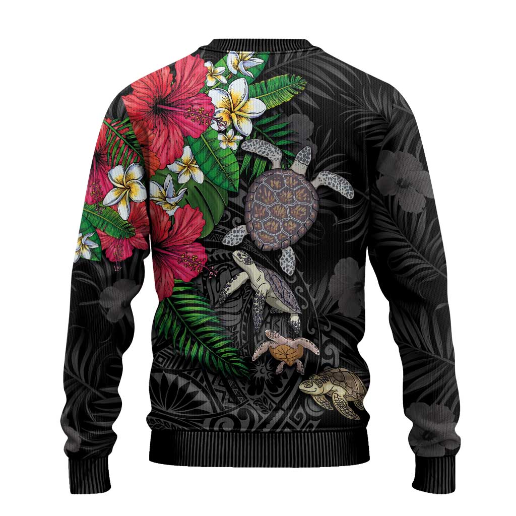Hawaiian Tropical Plants and Turtles Ugly Christmas Sweater Polynesian Art Motifs LT03 - Polynesian Pride
