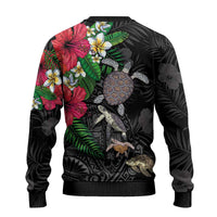 Hawaiian Tropical Plants and Turtles Ugly Christmas Sweater Polynesian Art Motifs LT03 - Polynesian Pride