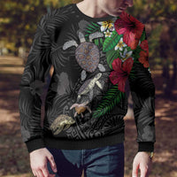 Hawaiian Tropical Plants and Turtles Ugly Christmas Sweater Polynesian Art Motifs LT03 - Polynesian Pride