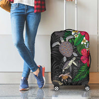 Hawaiian Tropical Plants and Turtles Luggage Cover Polynesian Art Motifs LT03 - Polynesian Pride