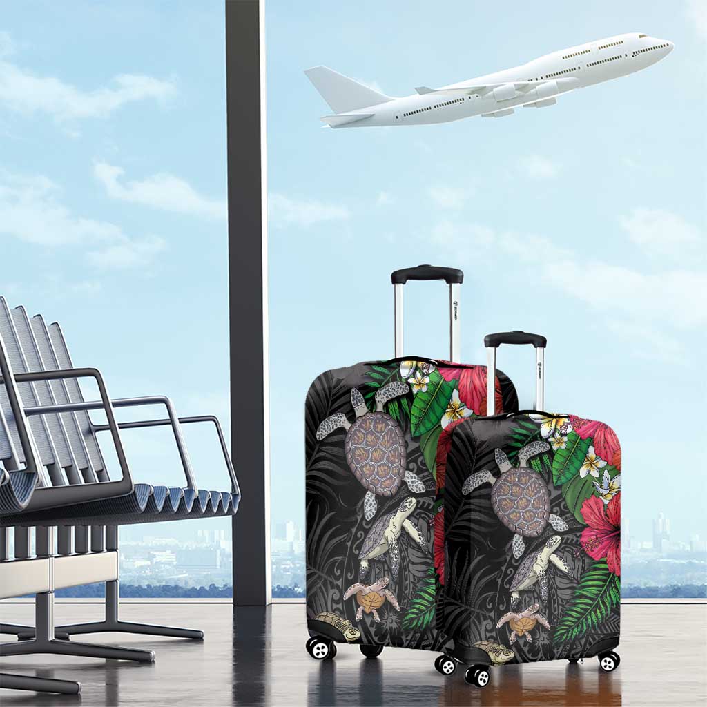 Hawaiian Tropical Plants and Turtles Luggage Cover Polynesian Art Motifs LT03 - Polynesian Pride