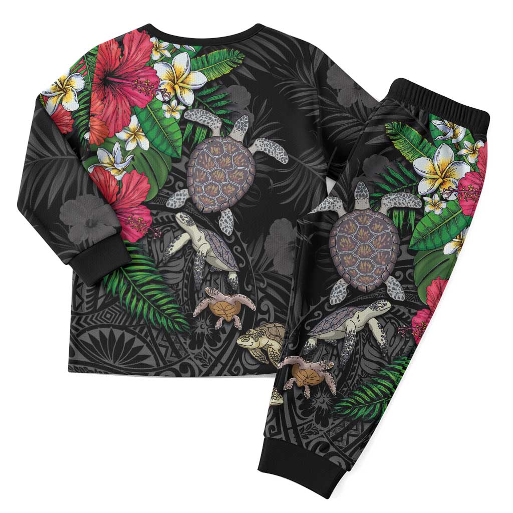 Hawaiian Tropical Plants and Turtles Christmas Pajama Set Polynesian Art Motifs LT03 - Polynesian Pride