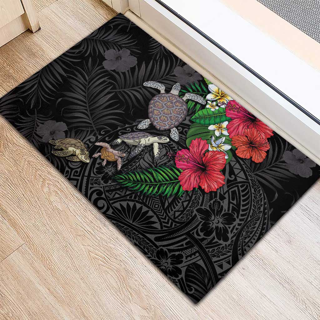 Hawaiian Tropical Plants and Turtles Rubber Doormat Polynesian Art Motifs LT03 - Polynesian Pride