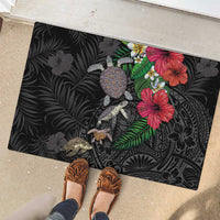 Hawaiian Tropical Plants and Turtles Rubber Doormat Polynesian Art Motifs LT03 - Polynesian Pride