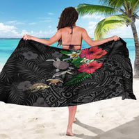 Hawaiian Tropical Plants and Turtles Sarong Polynesian Art Motifs