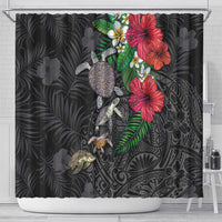 Hawaiian Tropical Plants and Turtles Shower Curtain Polynesian Art Motifs LT03 - Polynesian Pride