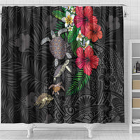 Hawaiian Tropical Plants and Turtles Shower Curtain Polynesian Art Motifs LT03 - Polynesian Pride