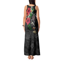 Hawaiian Tropical Plants and Turtles Tank Maxi Dress Polynesian Art Motifs