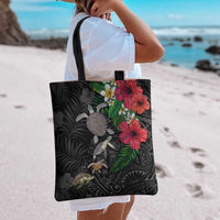 Hawaiian Tropical Plants and Turtles Tote Bag Polynesian Art Motifs