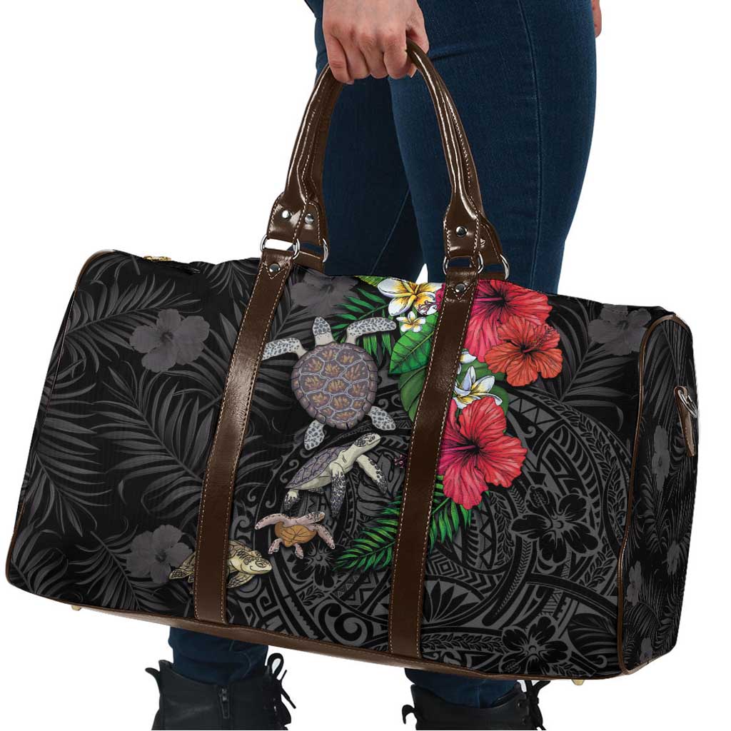 Hawaiian Tropical Plants and Turtles Travel Bag Polynesian Art Motifs