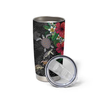 Hawaiian Tropical Plants and Turtles Tumbler Cup Polynesian Art Motifs
