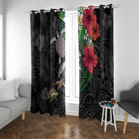 Hawaiian Tropical Plants and Turtles Window Curtain Polynesian Art Motifs