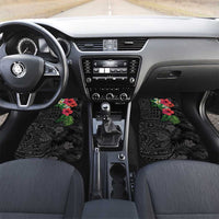 Hawaiian Tropical Plants Car Mats Kakau Tattoo and Polynesian Pattern Half Black Color