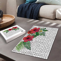 Hawaiian Tropical Plants Puzzle Kakau Tattoo and Polynesian Pattern Half White Color