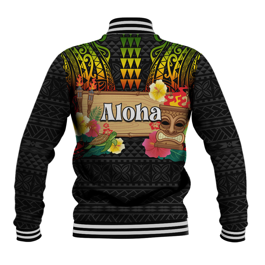 Hawaii Pan-Pacific Festival Baseball Jacket Hawaiian Elements and Polynesian Tattoo