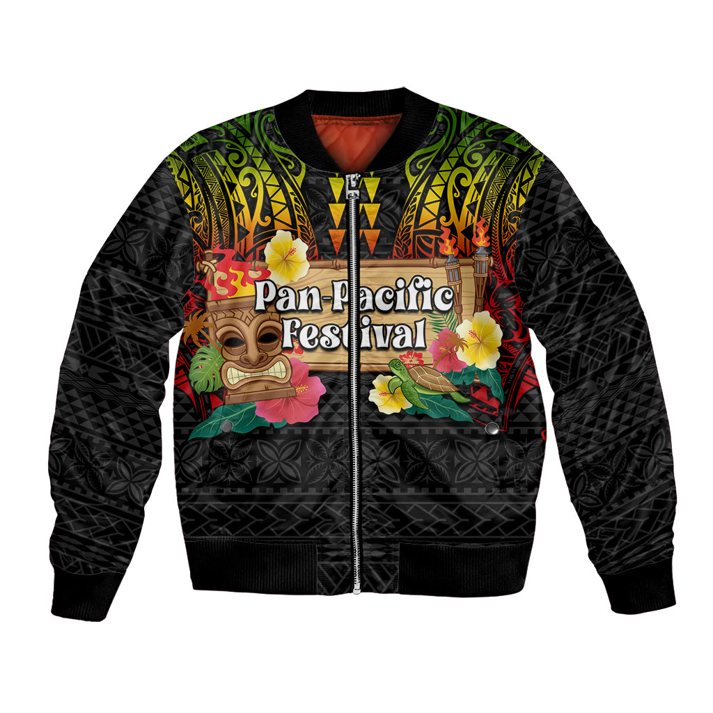 Hawaiian Elements and Polynesian Tattoo Bomber Jacket LT03 Unisex Black - Polynesian Pride