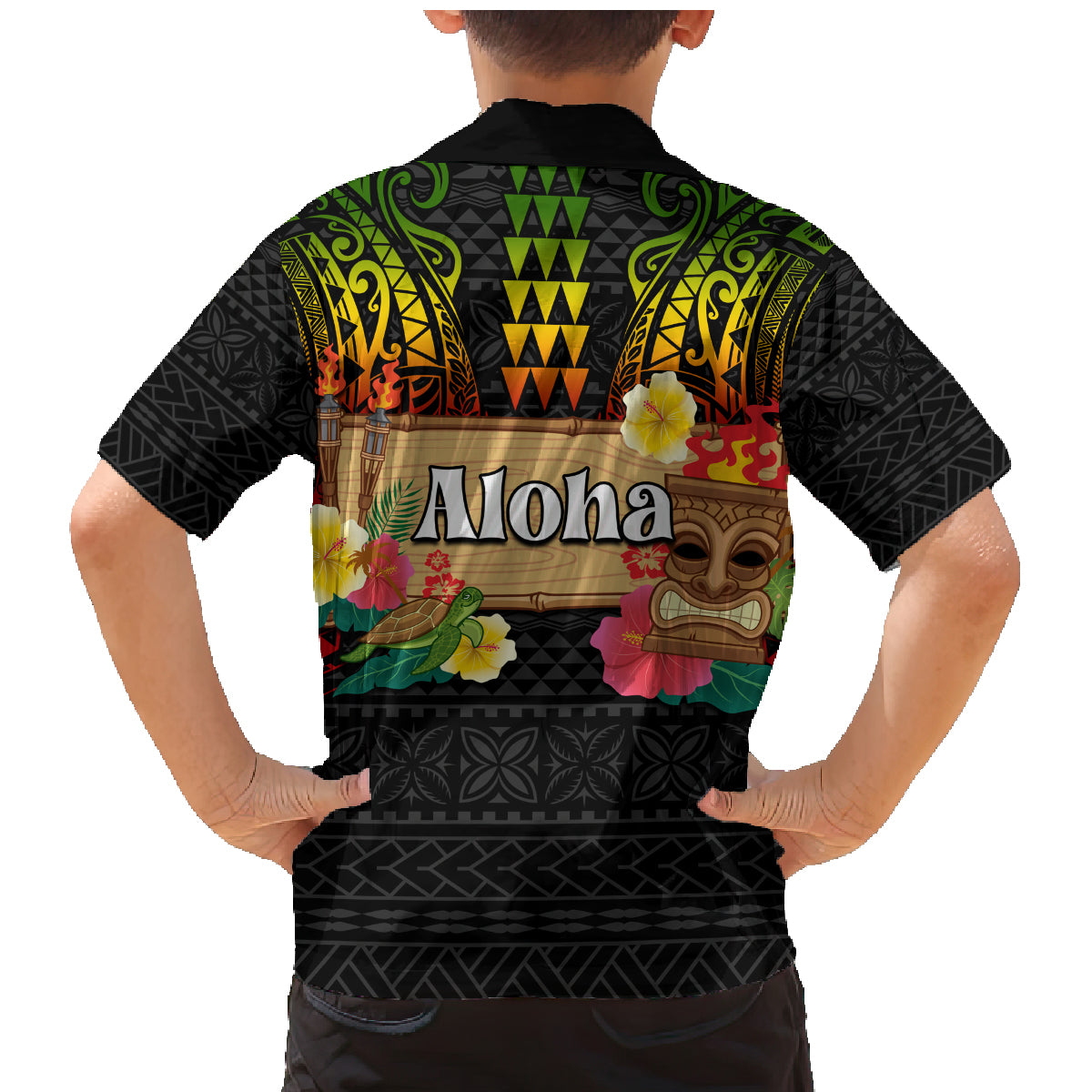 Hawaiian Elements and Polynesian Tattoo Family Matching Mermaid Dress and Hawaiian Shirt LT03 - Polynesian Pride