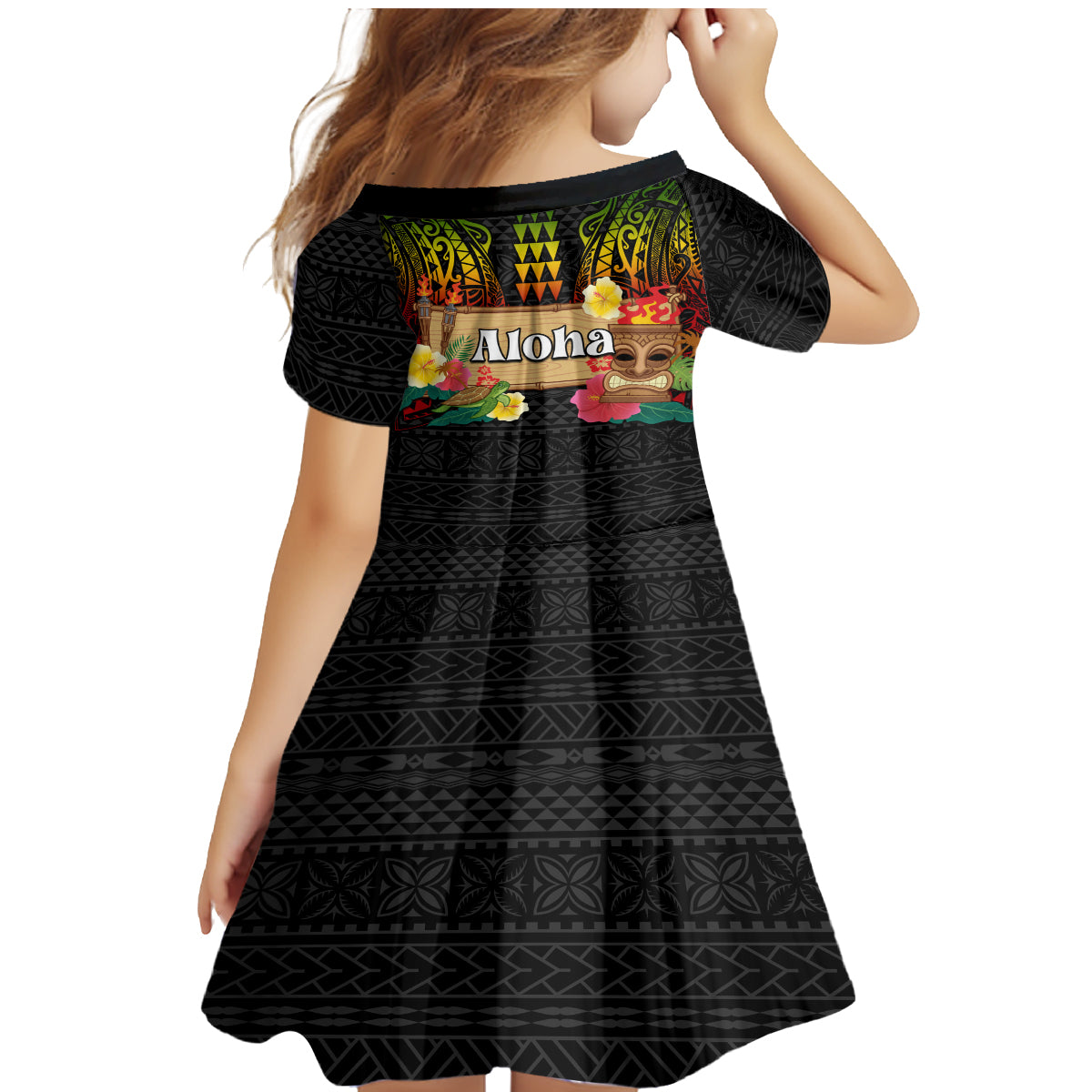 Hawaiian Elements and Polynesian Tattoo Family Matching Mermaid Dress and Hawaiian Shirt LT03 - Polynesian Pride