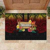 Hawaiian Elements and Polynesian Tattoo Rubber Doormat