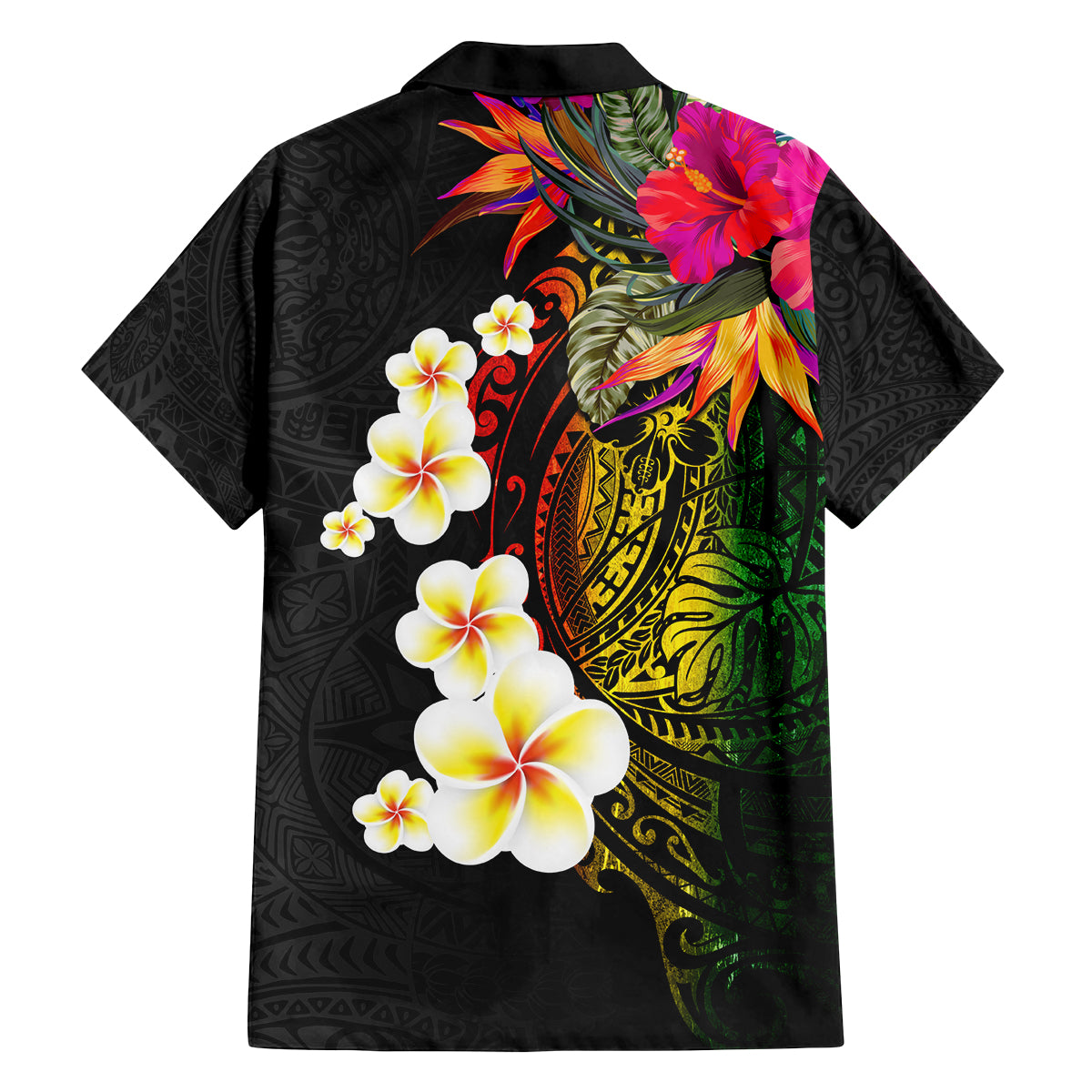 Hawaii Plumeria Family Matching Puletasi and Hawaiian Shirt Polynesian Tattoo and Hibiscus LT03 - Polynesian Pride