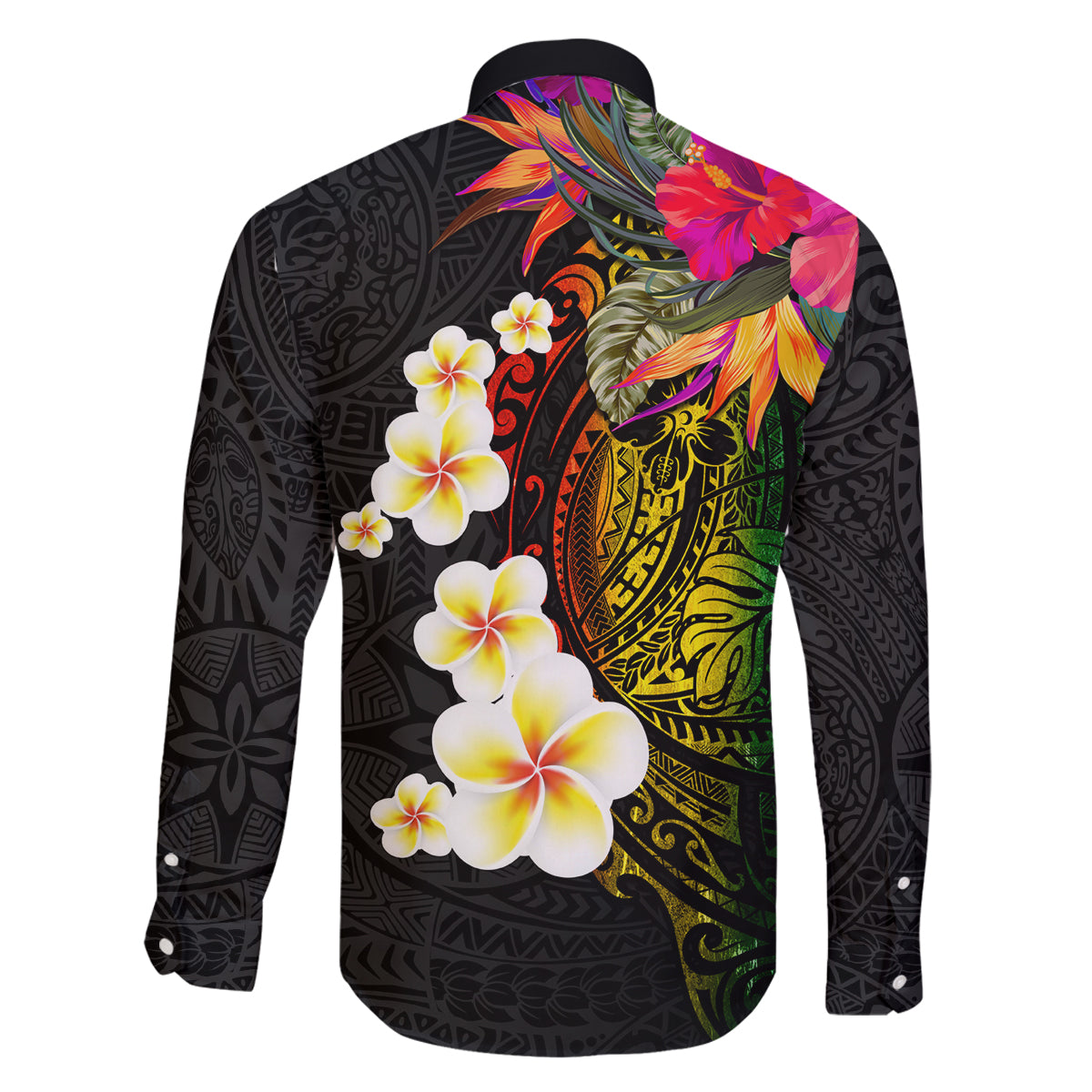 Hawaii Plumeria Family Matching Puletasi and Hawaiian Shirt Polynesian Tattoo and Hibiscus LT03 - Polynesian Pride