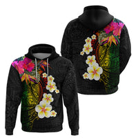 Hawaii Plumeria Hoodie Polynesian Tattoo and Hibiscus LT03 - Polynesian Pride