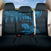 New Zealand Tuatara Tribal Tattoo Back Car Seat Cover Silver Fern and Maori Pattern Blue Color LT03 One Size Blue - Polynesian Pride