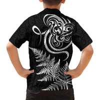 New Zealand Octopus Tattoo and Fern Family Matching Long Sleeve Bodycon Dress and Hawaiian Shirt Maori Pattern LT03 - Polynesian Pride
